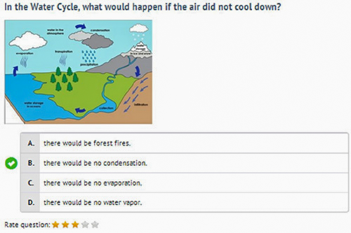 Screenshot of sample question